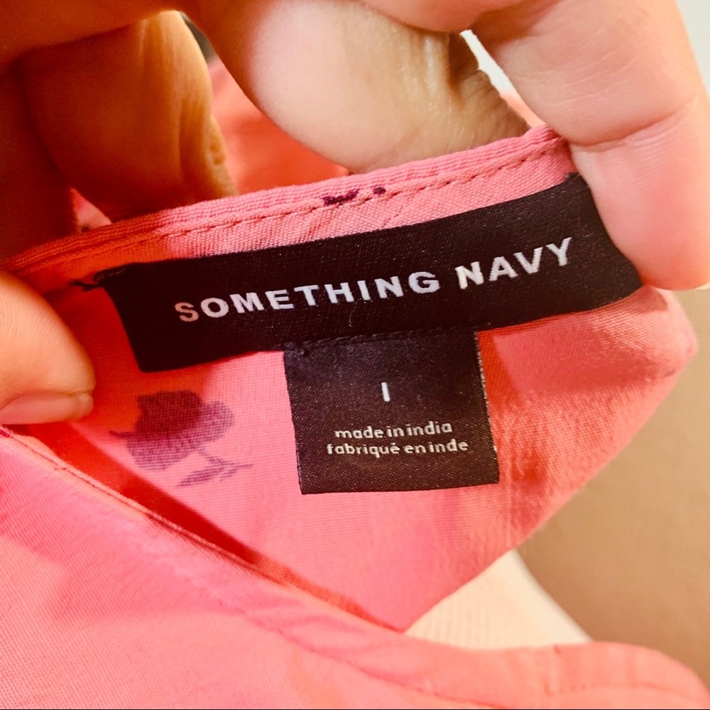 Something Navy Floral Button Down Top - image 7